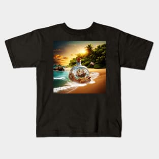 Unique and amazing bottle with ship Kids T-Shirt